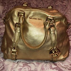 Gold Michael Kors large satchel